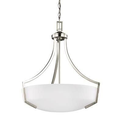 Hanford Three Light Pendant Brushed Nickel Bulbs Inc
