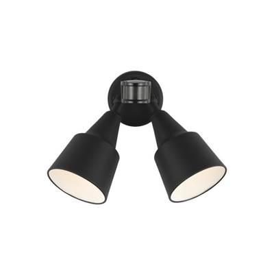 Two Light Flood with Photo and Motion Sensor Black Bulbs Inc by Generation Lighting