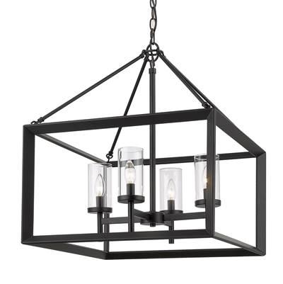 Golden Lighting Smyth 4-light Chandelier in Matte Black by Golden Lighting