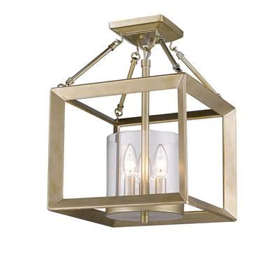 Golden Lighting Smyth 3-light Semi-Flush Mount in White Gold by Golden Lighting