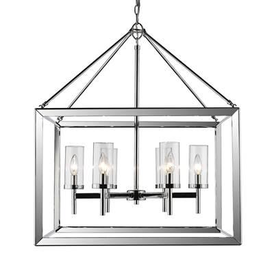 Wry Lighting Smyth 6-light Chandelier in Chrome