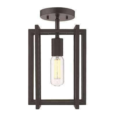 Golden Lighting Tribeca 1-light Semi-Flush Mount in Matte Black by Golden Lighting