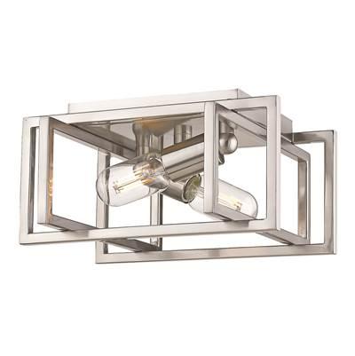 Golden Lighting Tribeca 2-light Flush Mount in Pewter by Golden Lighting
