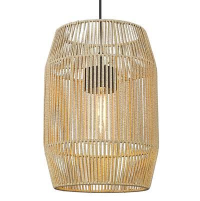 Golden Lighting Seabrooke 1-light Outdoor Pendant in Natural Black and Summer Sands shade by Golden Lighting