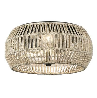 Golden Lighting Seabrooke 2-light Outdoor Ceiling in Natural Black by Golden Lighting