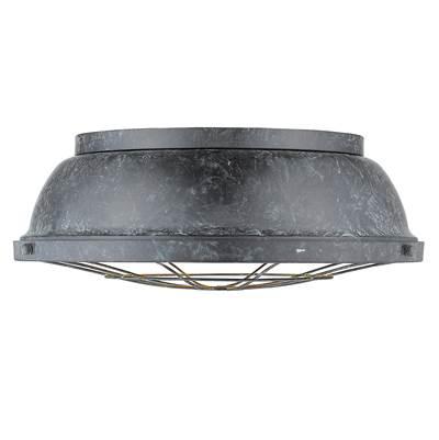 Golden Lighting Bartlett 3-light Flush Mount in Black Patina