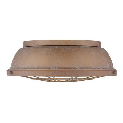 Golden Lighting Bartlett 3-light Flush Mount in Copper Patina by Golden Lighting
