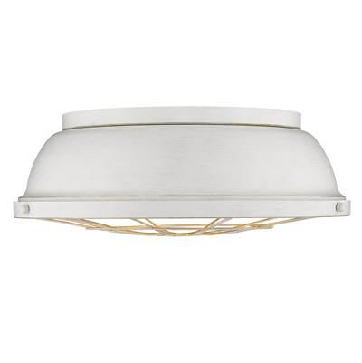 Golden Lighting Bartlett 3-light Flush Mount in French White by Golden Lighting