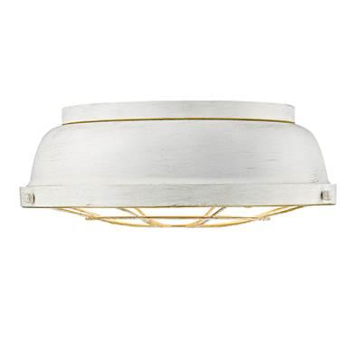 Golden Lighting Bartlett 2-light Flush Mount in French White