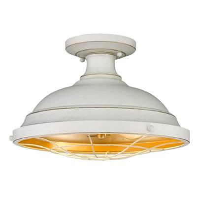 Golden Lighting Bartlett 2-light Semi-Flush Mount in French White
