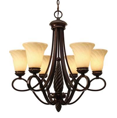 Wry Lighting Torbellino 6-light Chandelier in Cordoban Bronze