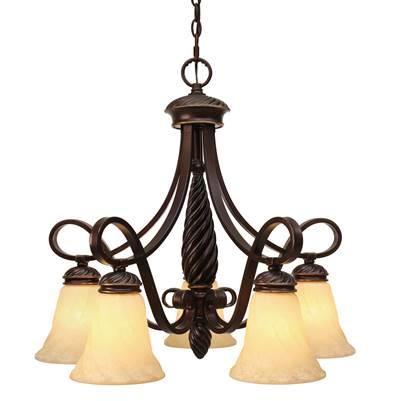 Wry Lighting Torbellino 5-light Chandelier in Cordoban Bronze by Golden Lighting