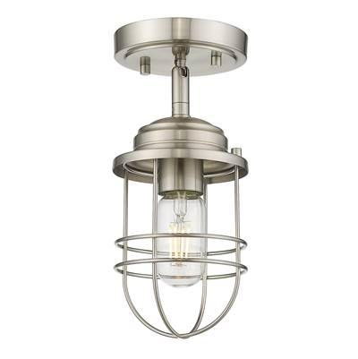 Golden Lighting Seaport 1-light Semi-Flush Mount in Pewter