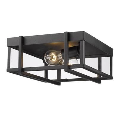 Golden Lighting Tribeca 2-light Outdoor Ceiling in Natural Black by Golden Lighting