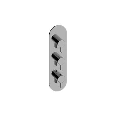 M-Series Round 3-Hole Trim Plate with Terra Handles (Vertical Installation) by Graff
