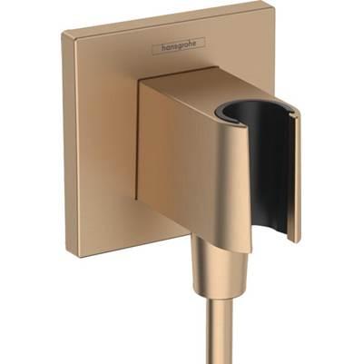 FixFit E Wall Outlet with Handshower Holder in Brushed Bronze