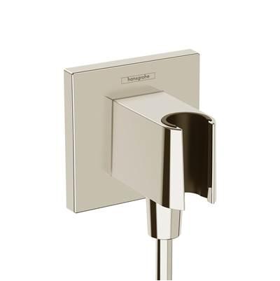 FixFit E Wall Outlet with Handshower Holder in Polished Nickel by Hansgrohe