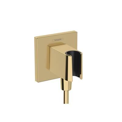 FixFit E Wall Outlet with Handshower Holder in Polished Gold Optic