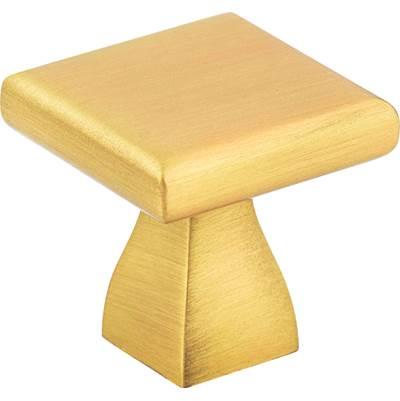 1'' Overall Length Brushed Gold Square Hadly Cabinet Knob by Hardware Resources