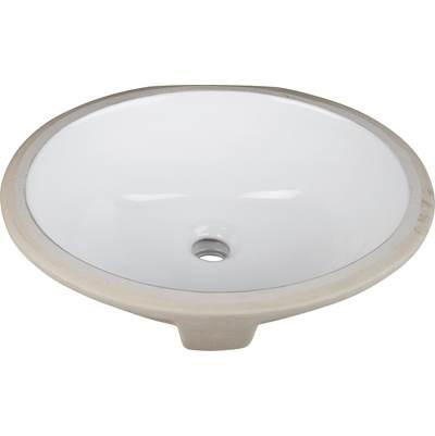 15-9/16'' L x 13'' W  White Oval Undermount Porcelain Bathroom Sink With Overflow by Hardware Resources