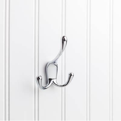 4'' Polished Chrome Large Concealed Triple Prong Wall Mounted Hook by Hardware Resources