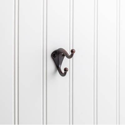2-5/16'' Brushed Oil Rubbed Bronze Traditional Double Prong Ball End Wall Mounted Utility Hook