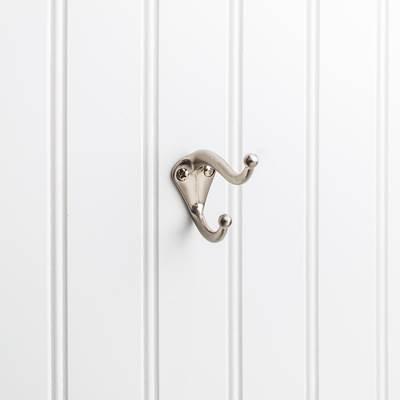 2-5/16'' Satin Nickel Traditional Double Prong Ball End Wall Mounted Utility Hook by Hardware Resources