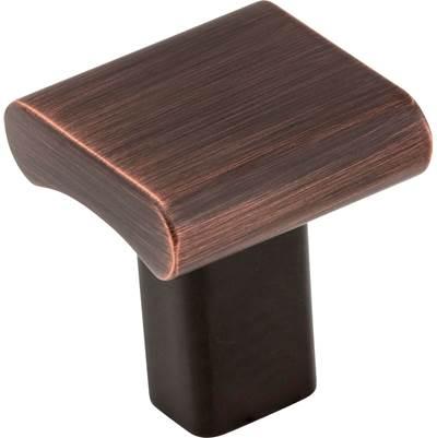 1'' Overall Length Brushed Oil Rubbed Bronze Square Park Cabinet Knob by Hardware Resources