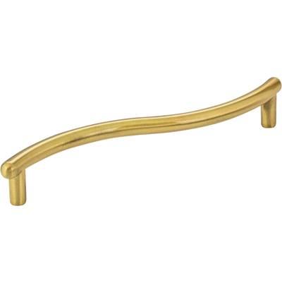 128 mm Center-to-Center Brushed Brass Wavy Capri Cabinet Pull by Hardware Resources