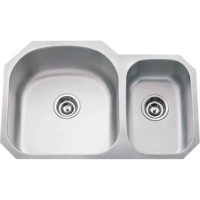31-1/2'' L x 20-1/2'' W x 9'' D Undermount 18 Gauge Stainless Steel 70/30 Double Bowl Sink by Hardware Resources