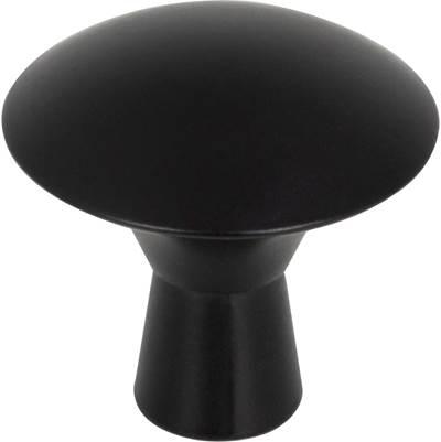 1-1/16'' Diameter Matte Black Zachary Cabinet Mushroom Knob by Hardware Resources