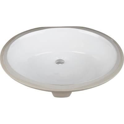 17-3/8'' x 14-1/4'' White Oval Undermount Porcelain Bathroom Sink With Overflow