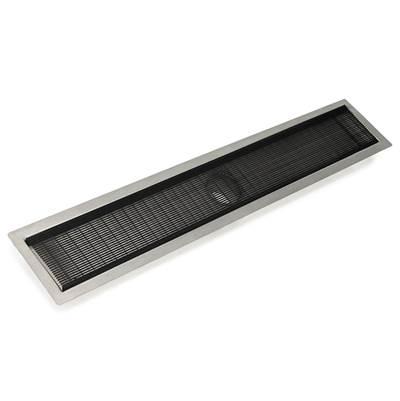 Infinity Drain 60'' FF Series Complete Kit with 4'' Wedge Wire Grate in Matte Black