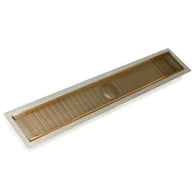 Infinity Drain 60'' FF Series Complete Kit with 4'' Wedge Wire Grate in Polished Brass - Polished...