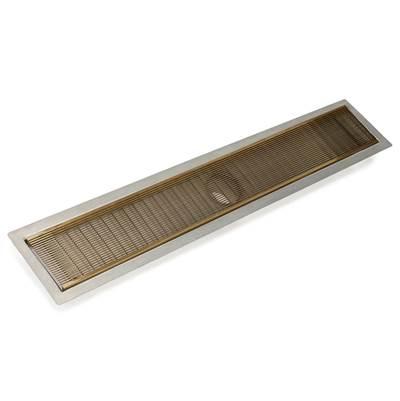 Infinity Drain 60'' FF Series Complete Kit with 4'' Wedge Wire Grate in Satin Bronze