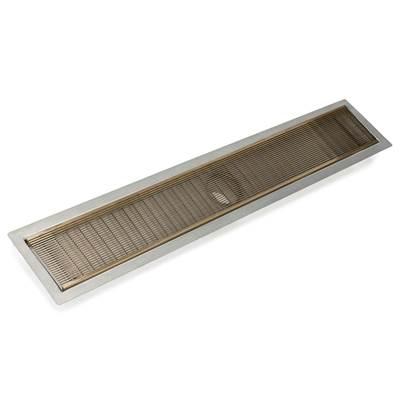 Infinity Drain 60'' FF Series Complete Kit with 4'' Wedge Wire Grate in Satin Champagne - Satin... by Infinity Drain