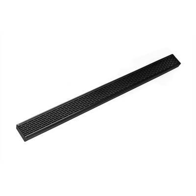 Infinity Drain 24'' FX Series Complete Kit with Perforated Offset Slot Grate in - Matte Black by Infinity Drain