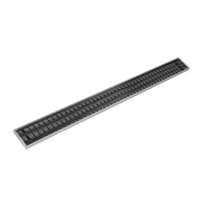 Infinity Drain 96'' S-pvc Series Complete Kit with 4'' Wedge Wire Grate in - Matte Black