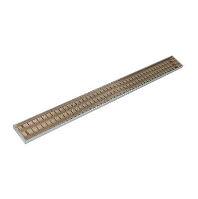 Infinity Drain 96'' S-pvc Series Complete Kit with 4'' Wedge Wire Grate in - Satin Bronze