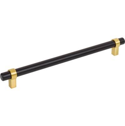 224 mm Center-to-Center Matte Black with Brushed Gold Key Grande Cabinet Bar Pull by Jeffrey Alexander