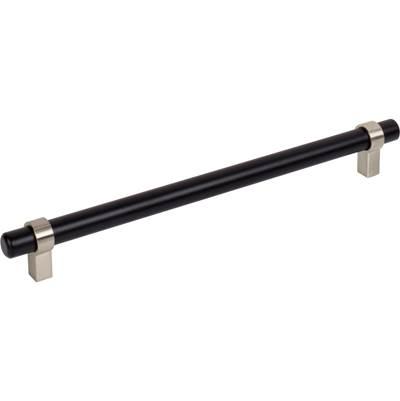 224 mm Center-to-Center Matte Black with Satin Nickel Key Grande Cabinet Bar Pull by Jeffrey Alexander