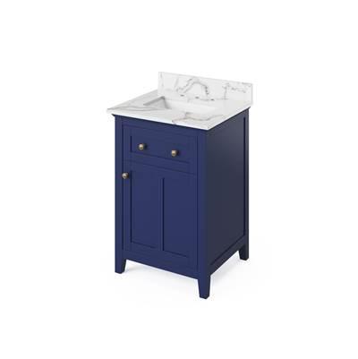 24'' Hale Blue Chatham Vanity, Calacatta Vienna Quartz Vanity Top, undermount rectangle bowl