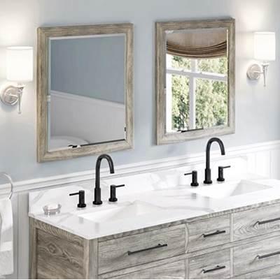 22'' W x 1'' D x 28'' H Weathered Grey Cade mirror