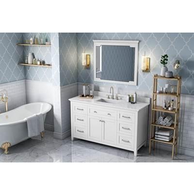 60'' White Chatham Vanity, White Carrara Marble Vanity Top, undermount rectangle bowl by Jeffrey Alexander