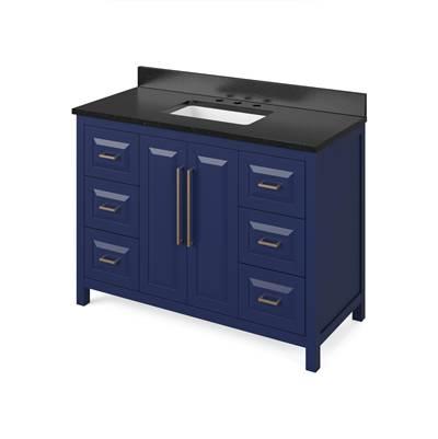 48'' Hale Blue Cade Vanity, Black Granite Vanity Top, undermount rectangle bowl by Jeffrey Alexander
