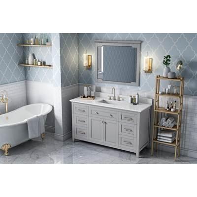 60'' Grey Chatham Vanity, White Carrara Marble Vanity Top, undermount rectangle bowl by Jeffrey Alexander