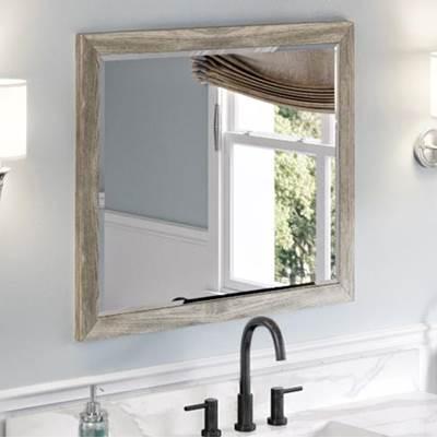 33'' W x 1'' D x 28'' H Weathered Grey Cade mirror by Jeffrey Alexander