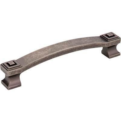 128 mm Center-to-Center Distressed Pewter Square Delmar Cabinet Pull by Jeffrey Alexander