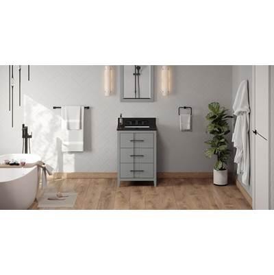 24'' Grey Katara Vanity, Black Granite Vanity Top, Undermount Rectangle Bowl by Jeffrey Alexander