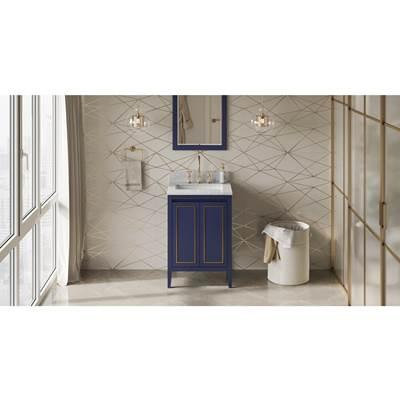 24'' Hale Blue Percival Vanity, White Carrara Marble Vanity Top, Undermount Rectangle Bowl by Jeffrey Alexander